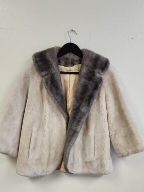Borgana Faux Fur Swing Jacket, Vintage!